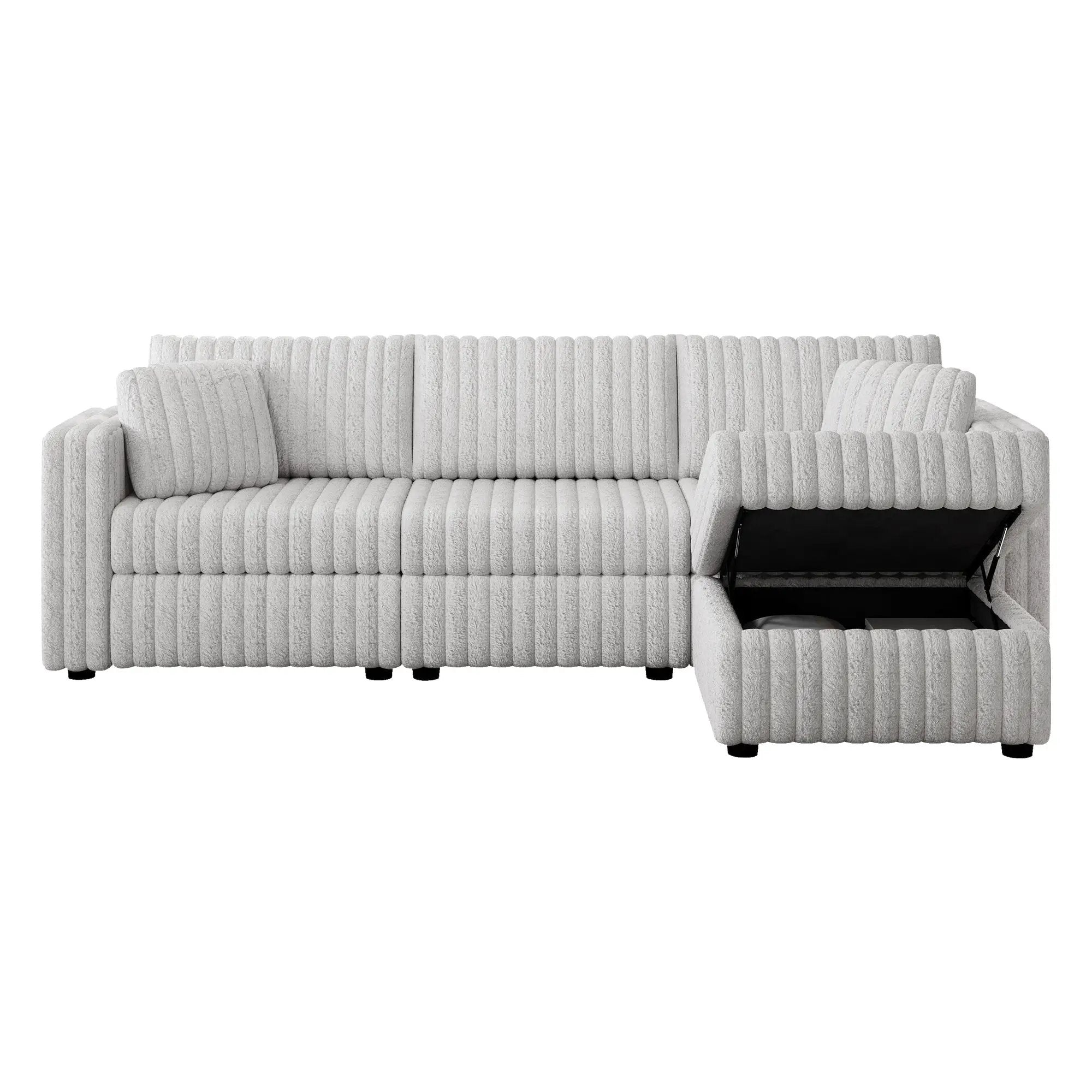 106.3" Soft 3-Person Sofa with Ottoman by HouseOfZazla