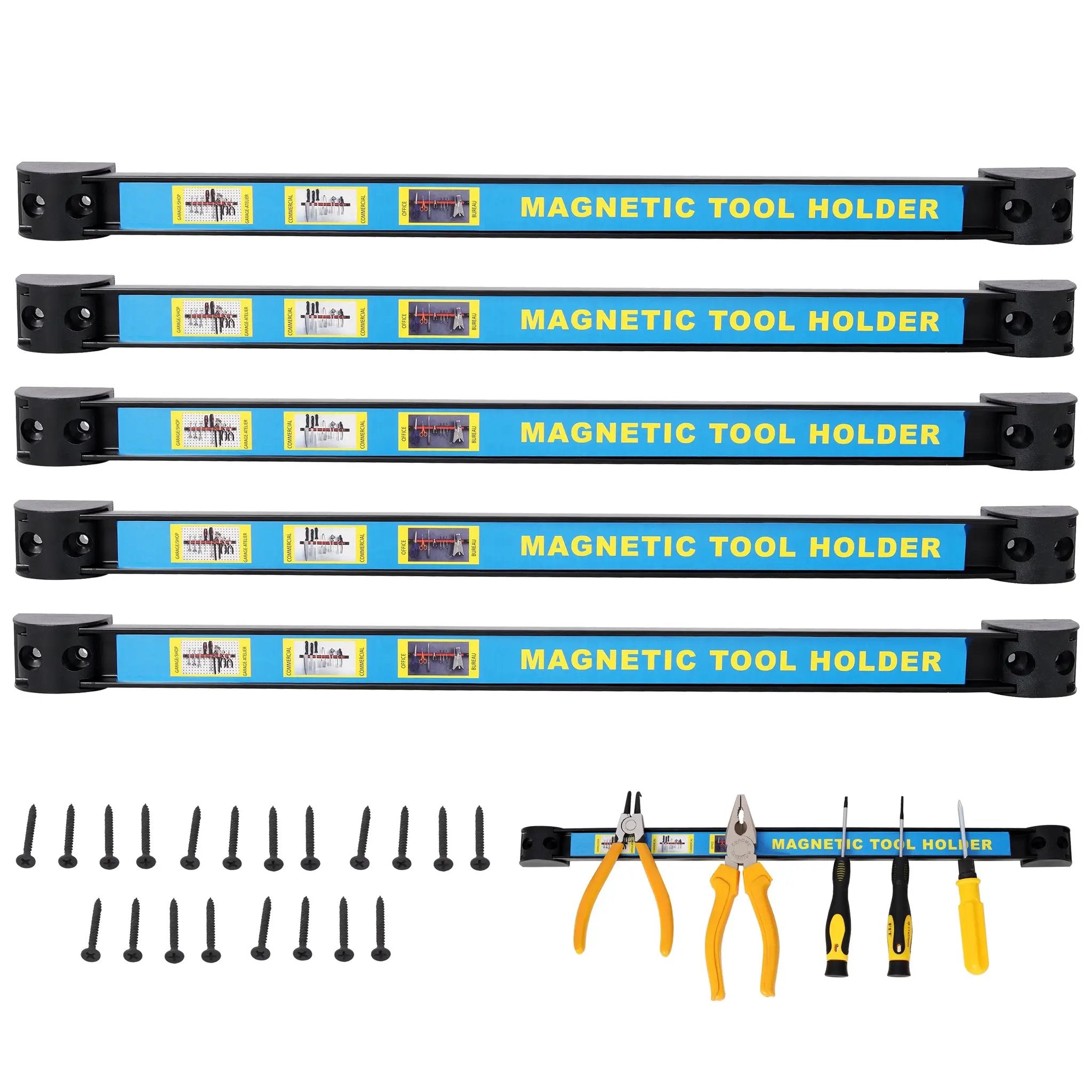 5-Pack 16-Inch Heavy Duty Magnetic Tool Holder Set by HouseOfZazla