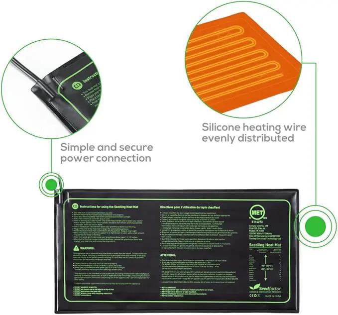 MET Certified 6 Pack Seedling Heat Mat, Seedfactor Waterproof Durable Germination Station Heat Mat, Warm Hydroponic Heating Pad for Indoor Home Gardening Seed Starter by GreenHaven Gardens