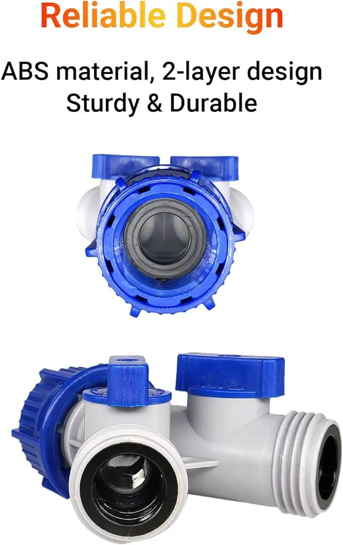 Garden Hose Splitter, 2Pcs 360° 3/4" Plastic Water Hose Splitter 2 Way, Garden Hose Connector with Faucet Watering Shut Off for Landscaping, Gardening, Flower Planting, Irrigation by GreenHaven Gardens
