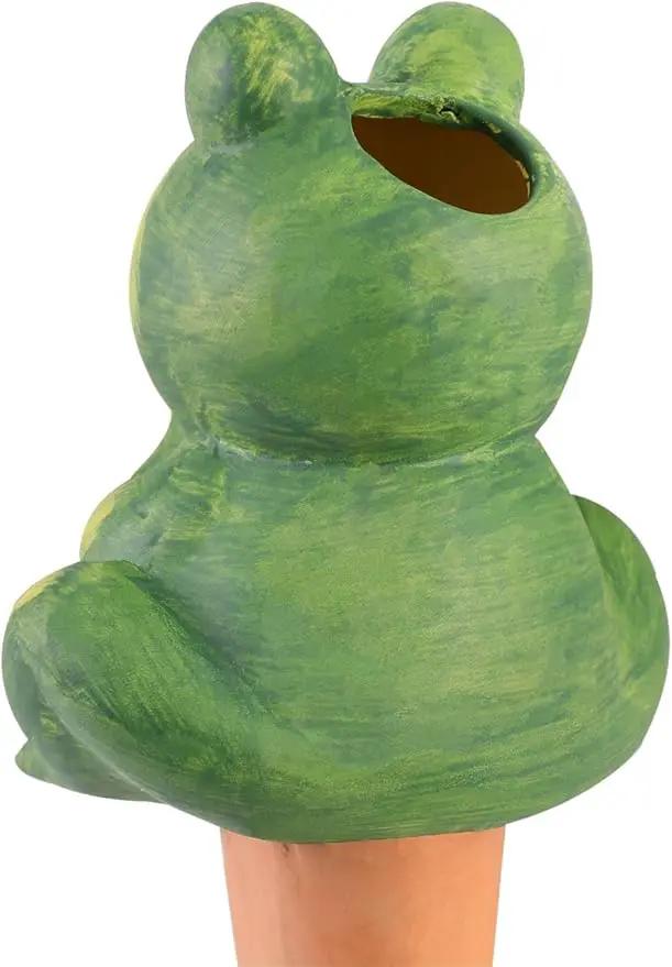 4-Pack Frog Plant Watering Globes Decorative Self Watering Spikes Planter Insert Terracotta Plant Watering Devices Automatic Plant Waterer for Indoor Outdoor Plants by GreenHaven Gardens