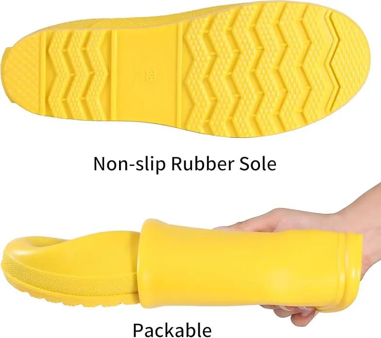 Asgard Packable Tall Rain Boots for Women Waterproof Rubber Garden Boots Ultra Lightweight Flat Mud Boots- NOT FOR WIDE CALF by GreenHaven Gardens