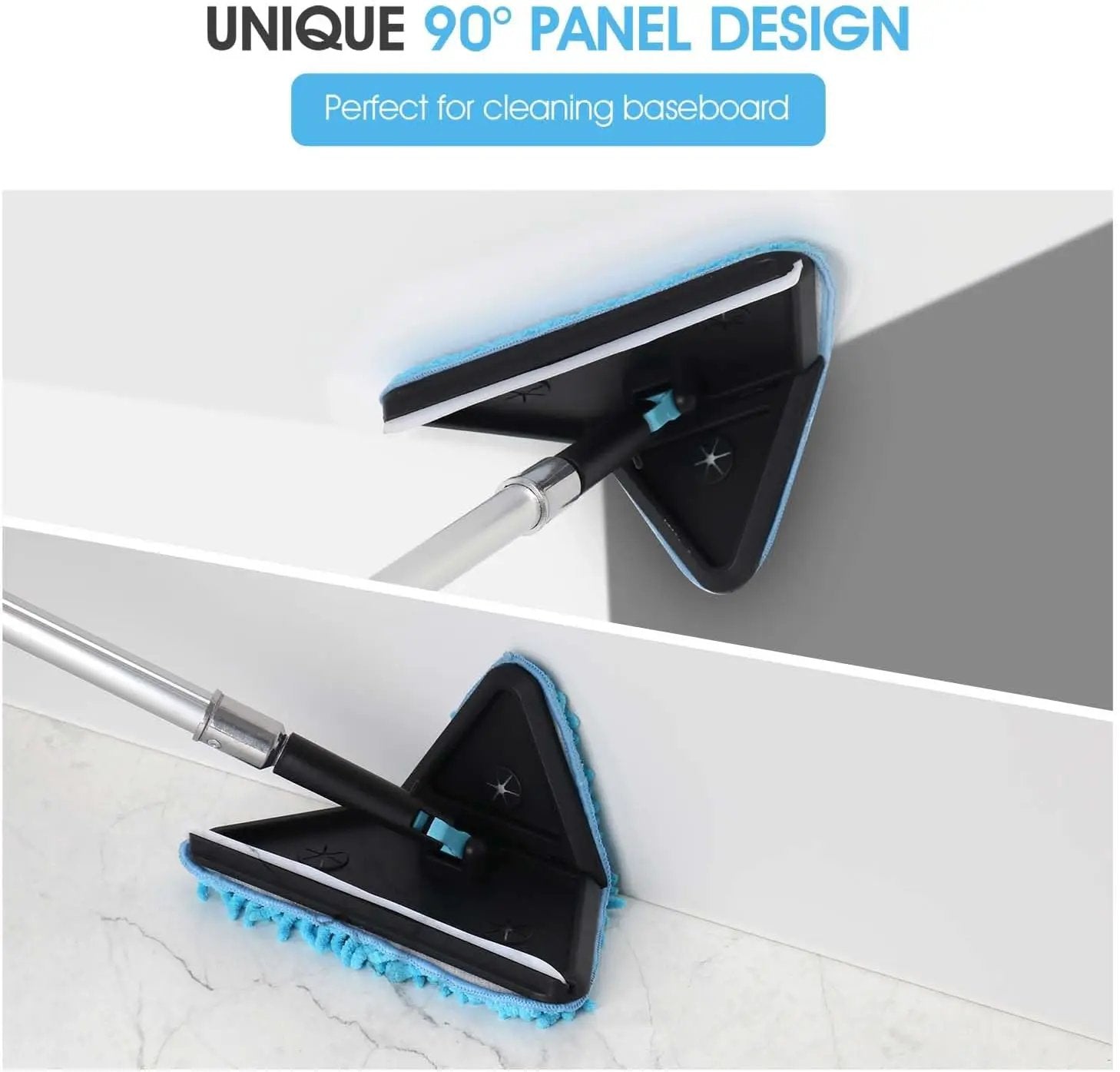 16 Feet High Ceilings Baseboard Wall Cleaner Mop with 8 Ft Extension Pole, Cobweb Duster, Window Cleaning Squeegee Kit (8ft) by GreenHaven Gardens