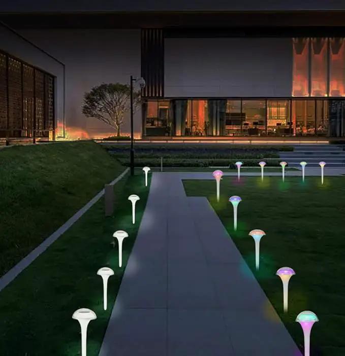 pearlstar Solar Lights Outdoor Mushroom Garden Pathway Lights LED Landscape Lighting Waterproof for Path Lawn Patio Yard Walkway Driveway, 2 Lights Effect,White&Color Changing Light(6pack) by GreenHaven Gardens