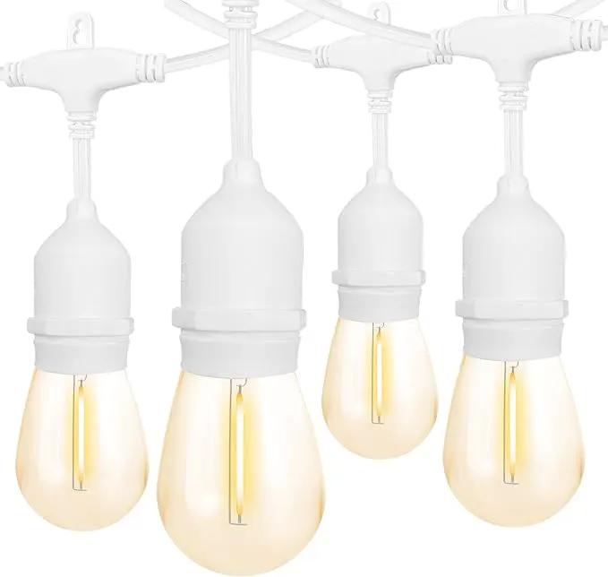 Banord Outdoor String Lights, 48FT Waterproof Patio Lights with 1W Dimmable LED Bulbs, White Hanging String Lights for Outdoor Backyard, Garden, Deck, Porch, Gazebo, Balcony, Camping, Party by GreenHaven Gardens