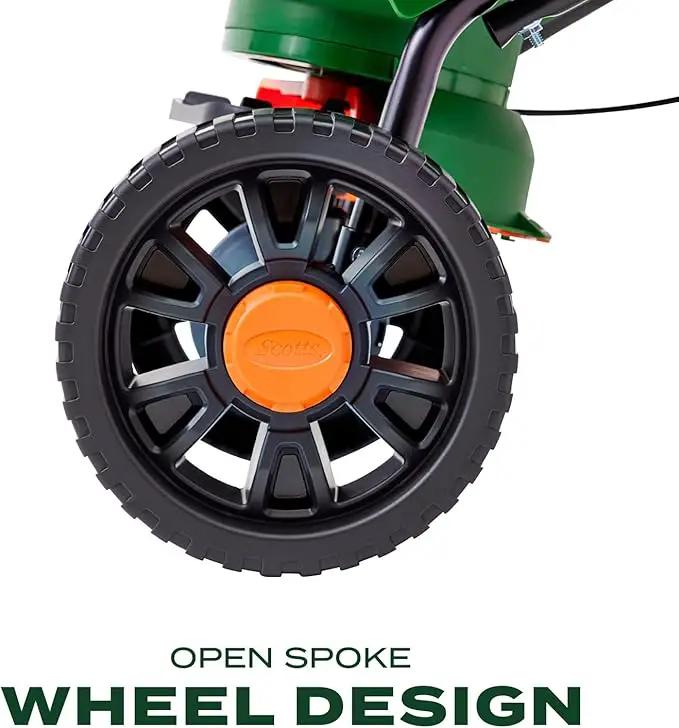 Scotts Turf Builder EdgeGuard DLX Broadcast Spreader for Seed, Fertilizer, Salt, Ice Melt, Holds up to 15,000 sq.ft. Product by GreenHaven Gardens