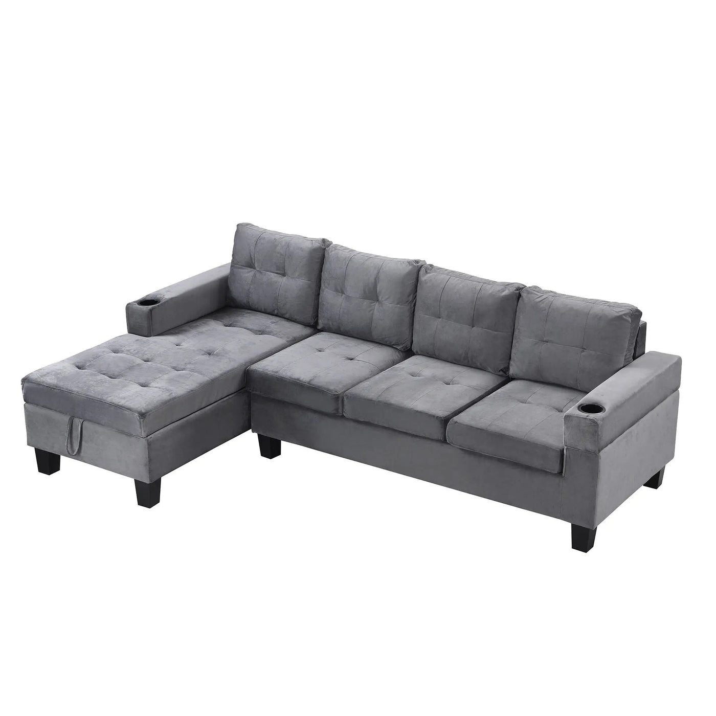Modern Sectional Sofa Set With L Shape Chaise Lounge And Storage by HouseOfZazla
