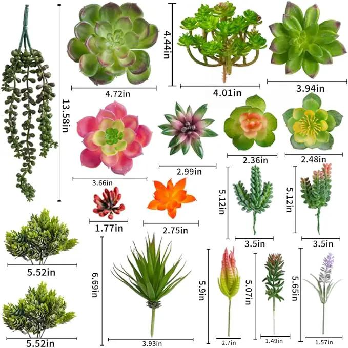 18 Pack Artificial Succulents Realistic Textured Fake Succulents Unpotted Artificial Cactus Plant Suitable for Garden Home Office Greening and Decoration by GreenHaven Gardens