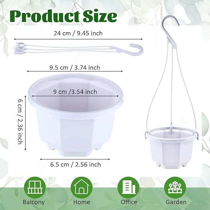 Roshtia 24 Pcs Hanging Plastic Planter Pot with Hook Flower Pots Baskets Hanging Nursery Planter Holder for Outdoor Indoor Plant Garden(Ceramic White,3.7 Inch) by GreenHaven Gardens