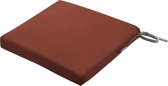 Classic Accessories Ravenna Water-Resistant Patio Chair Seat Cushion, 18 x 18 x 2 Inch, Spice, Patio Furniture Cushions by GreenHaven Gardens