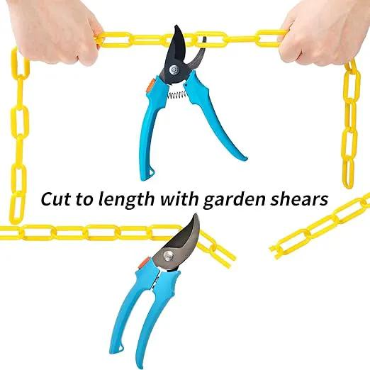 Vicenpal 50ft Plastic Barrier Chain Yellow Plastic Chain Links Weatherproof Safety Link Crowd Control Barriers Garden Fence Decoration (1 Pieces) by GreenHaven Gardens