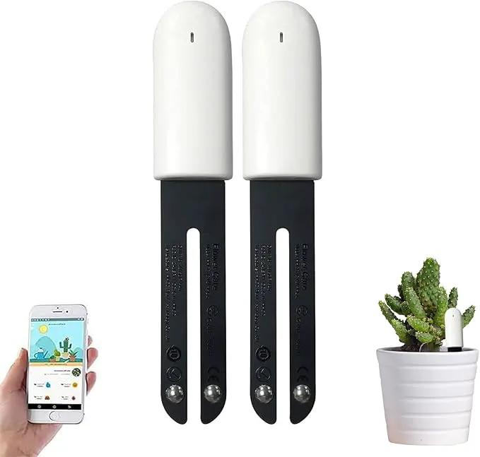 Soil Moisture Meter 4 in 1,Plant Water Monitor,Automatically detect Moisture/Temperature/Light/Fertility,Can Connect to Mobile Phone via Bluetooth,Hygrometer Sensor for Indoor Plants (2pc) by GreenHaven Gardens