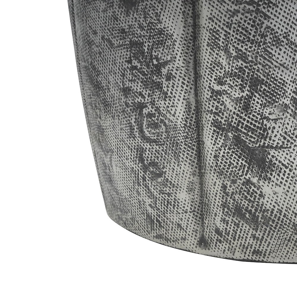 Vanora Accent Table with Drum-Style Body - Silver, photo 4 of 5