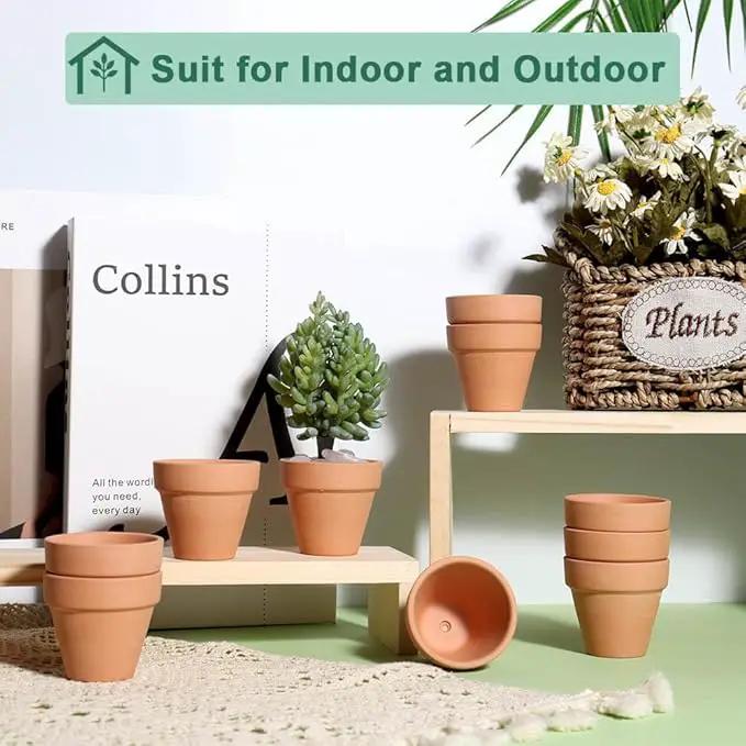 vensovo 48 Pcs 2" Tiny Terracotta & Terra Cotta Pots with Drainage - Small Mini Clay Ceramic Pottery Planter Ideal for Indoor/Outdoor Plants, Crafts, Wedding Favors by GreenHaven Gardens