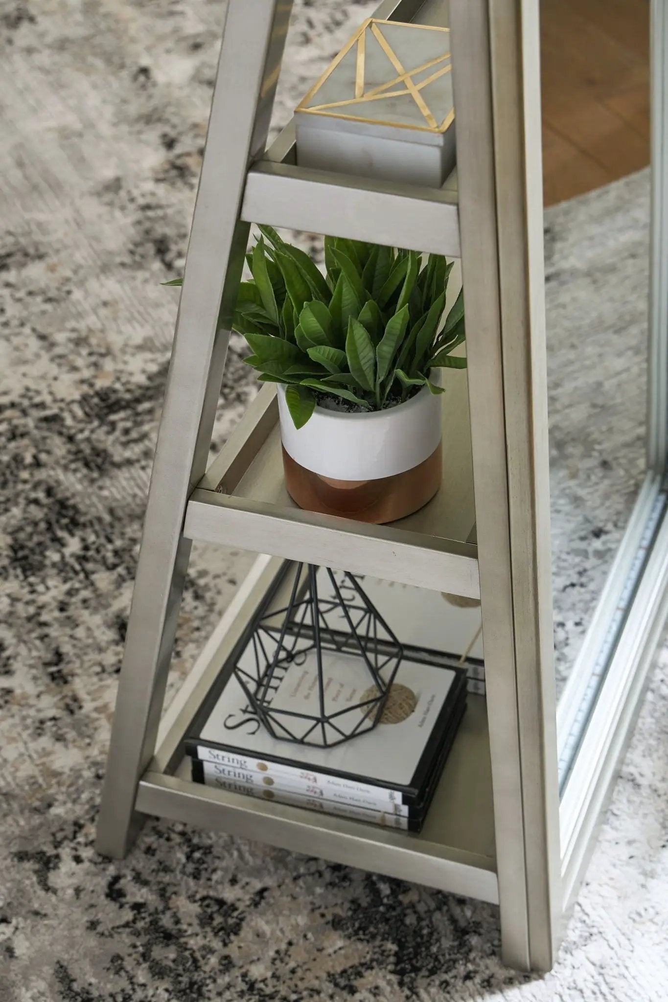 Evesen - Floor Standing Mirror With Storage - Champagne by Unique Piece Furniture
