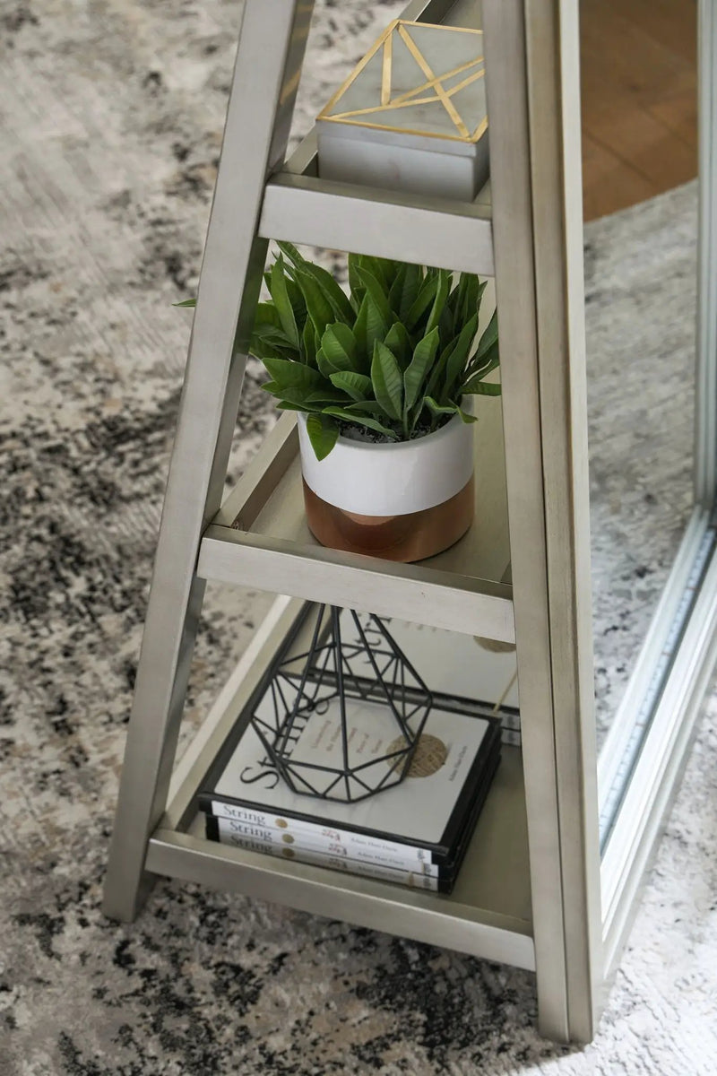 Evesen - Floor Standing Mirror With Storage - Champagne by Unique Piece Furniture