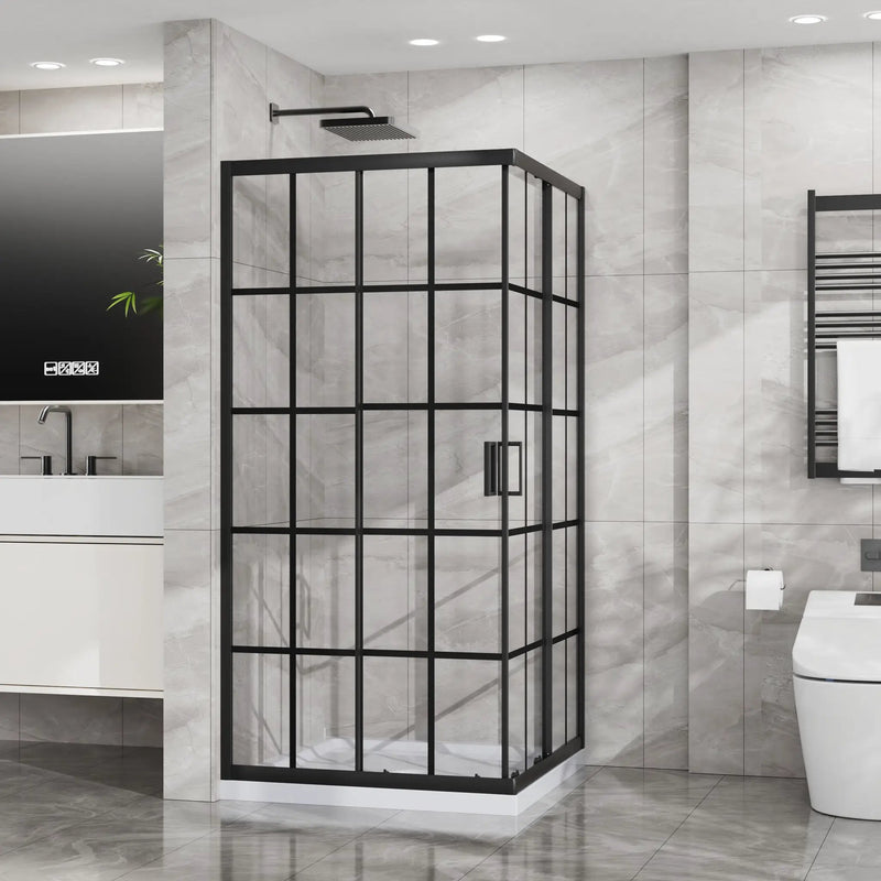 Goodyo Corner Shower Door - 36" D x 36" W x 72" H by HouseOfZazla