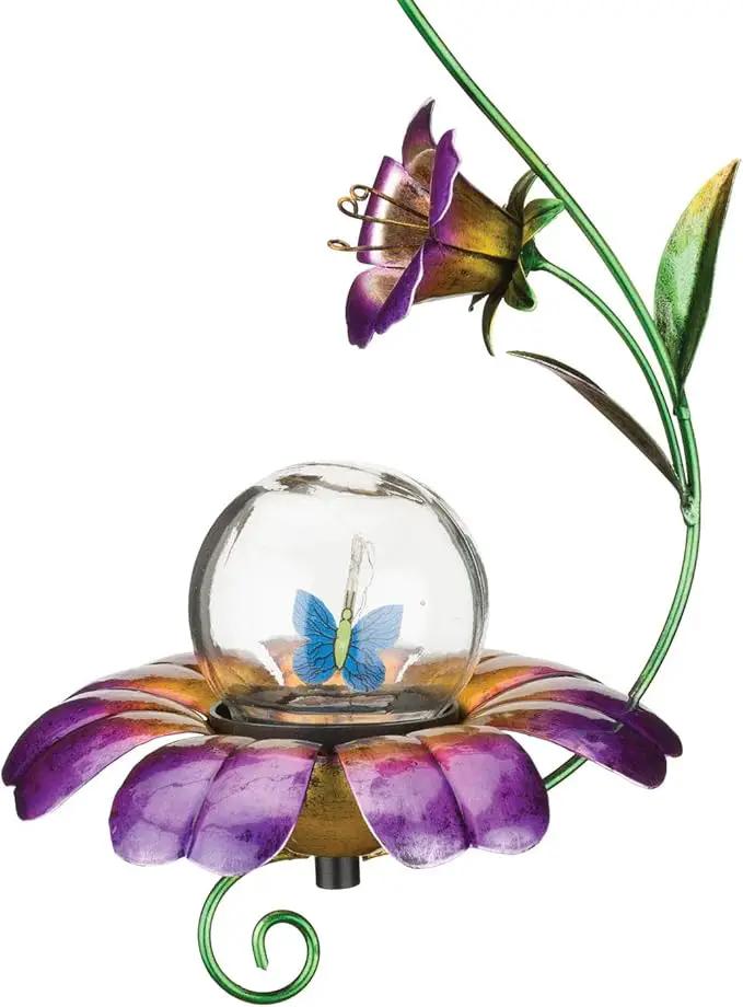 Regal Art & Gift Twinkle Hanging Chime Solar Lanterns - Micro Pulsing LED Lights, Waterproof Outdoor Yard Decorations, Metal & Plastic, Décor for Lawn, Garden, Patios, Hanging Path Light, Butterfly by GreenHaven Gardens
