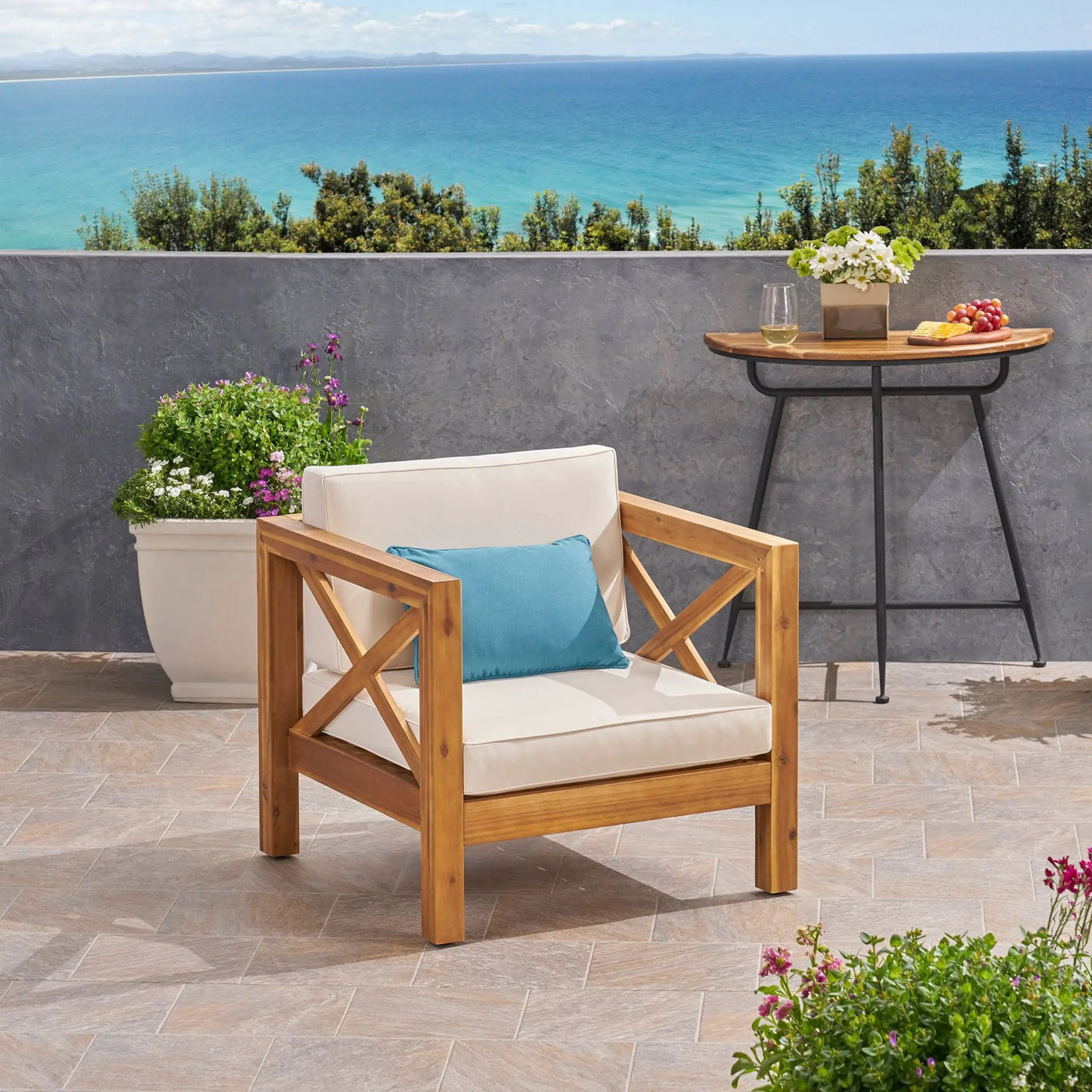 Brava Mid-Century Modern Club Chair with Water Resistant Cushions by HouseOfZazla