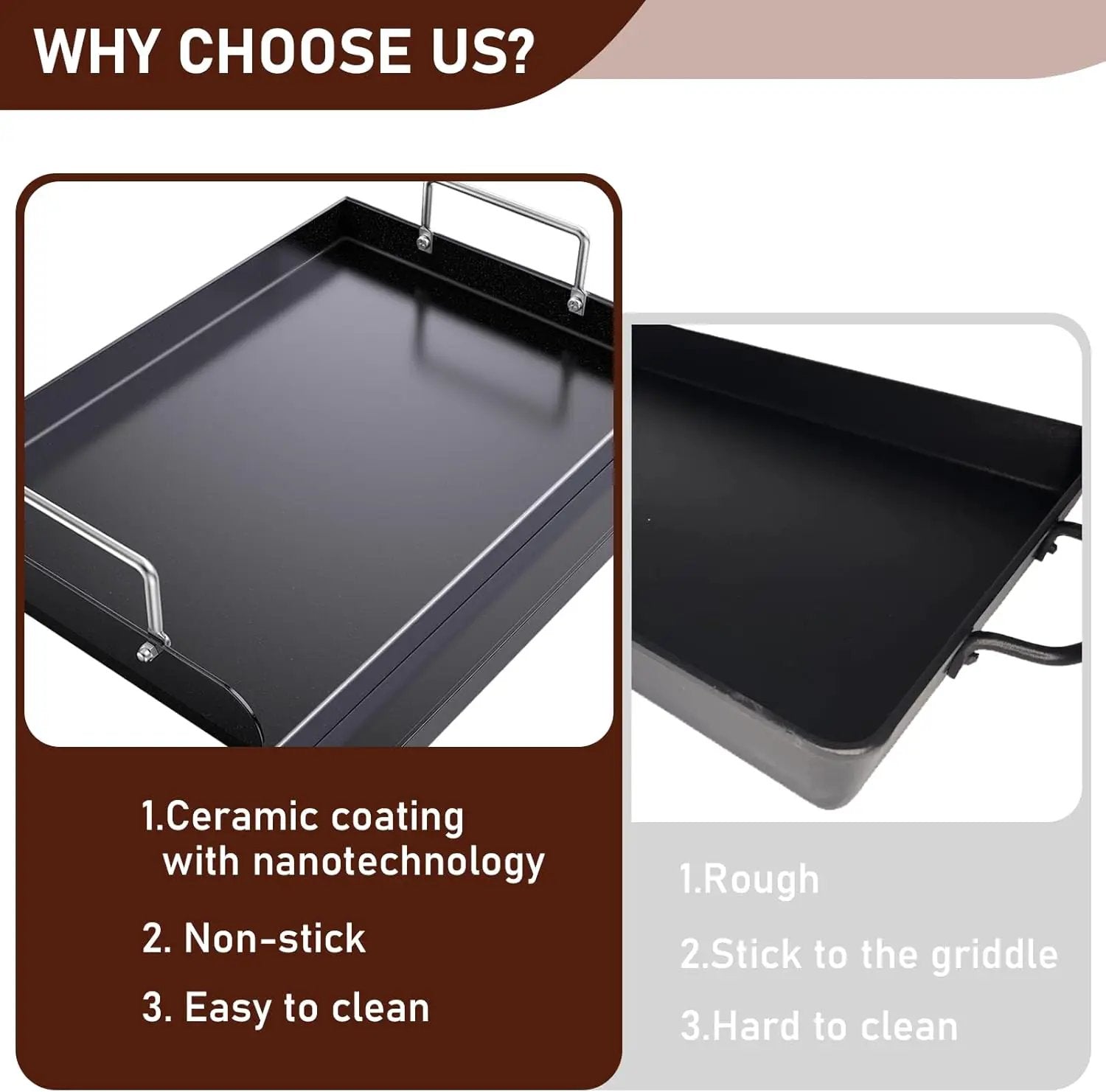 Cast Iron Griddle for Gas Grill, Nanoceramic Nonstick Flat Top Griddle Insert for Outdoor Gas Grill by GreenHaven Gardens