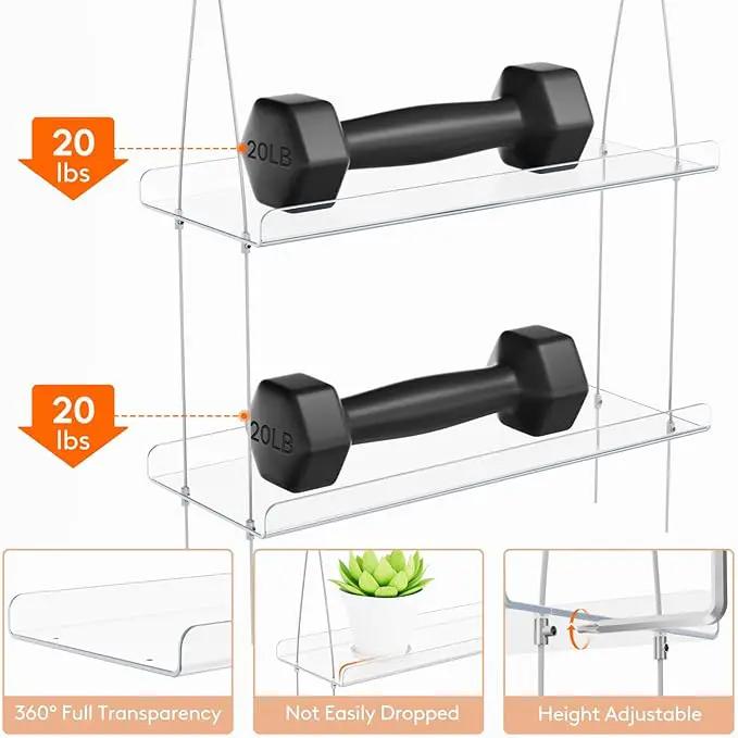 Lifewit 3-Tier Window Plant Shelves 15 inch, Acrylic Adjustable Hanging Floating Shelf, Window Sill Extender for Indoor Succulent Plants, Micro Greens, Seed Starter Pots, Herb Planters by GreenHaven Gardens