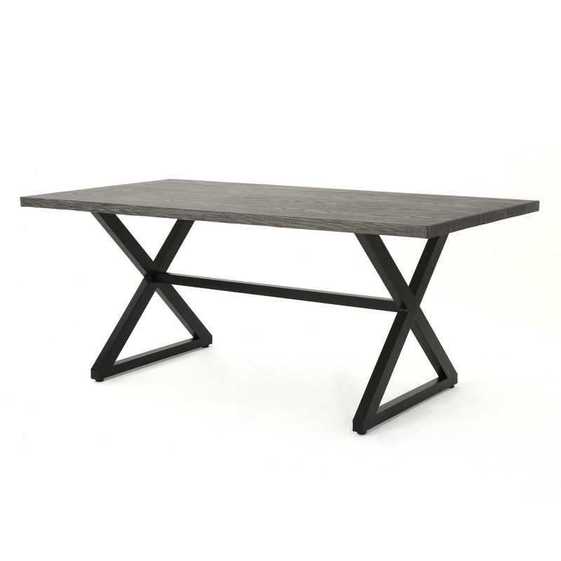 Rolando Outdoor Aluminum Dining Table with Steel Frame by HouseOfZazla