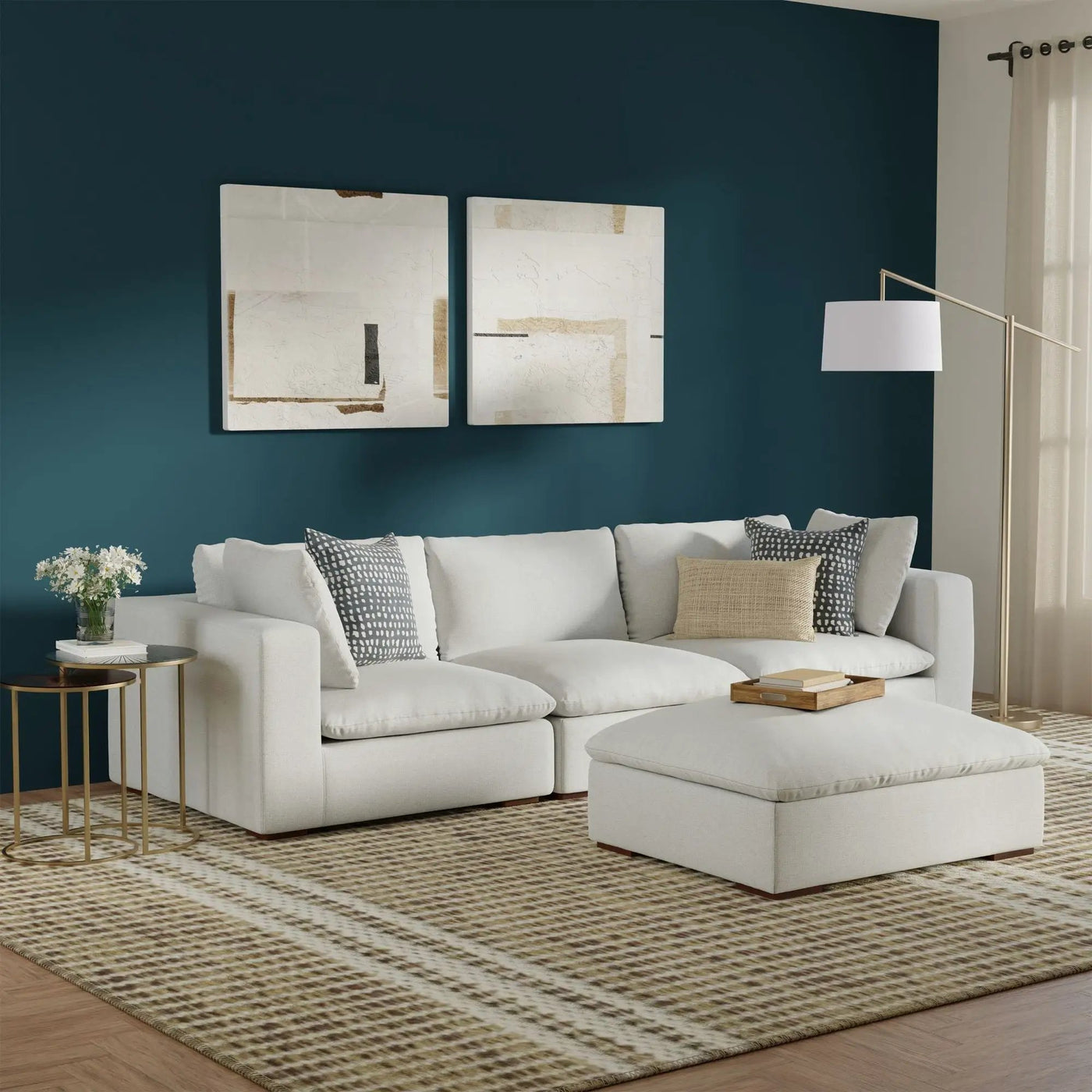 Jasmine - Handcrafted Sofa And Ottoman by HouseOfZazla
