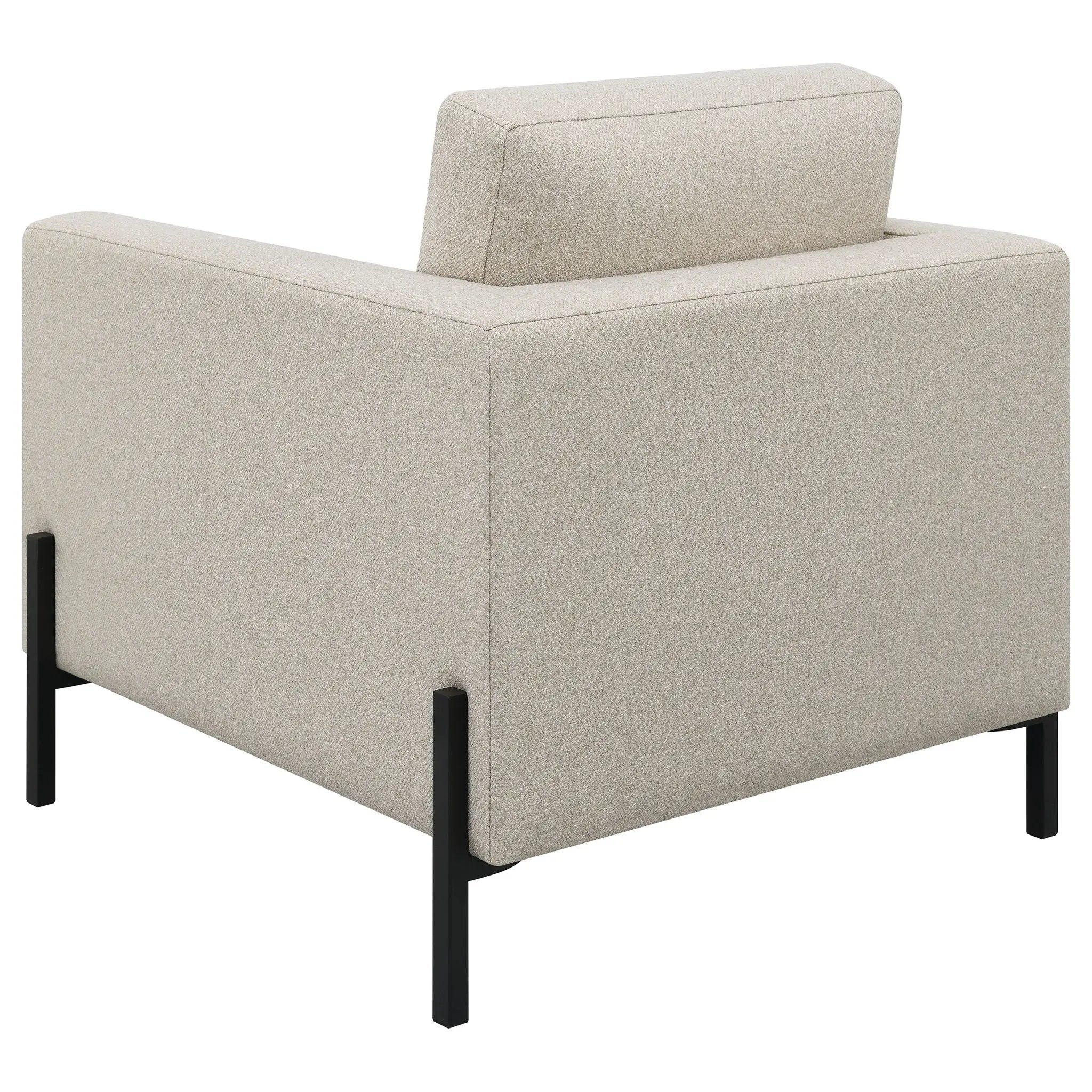 Schwan - Upholstered Track Arm Accent Chair - Oatmeal