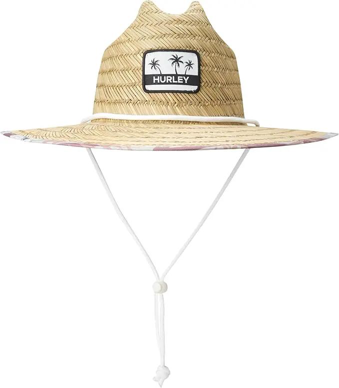 Hurley Women's Straw Hats - Real Straw Hat Medium Brim and Adjustable Chin Strap by GreenHaven Gardens