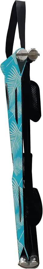 Neso Portable Beach Table with Cup Holders, Cell Phone Pockets, Lightweight for Picnics and Parks (Aqua Fronds) by GreenHaven Gardens