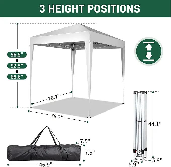 Outvita 6.5x6.5ft Pop Up Canopy Tent, Outdoor Instant Shelter Folding Canopy with 4 Side Walls and Carry Bag for Commercial Events, Party, Backyard BBQ, Camping White by GreenHaven Gardens
