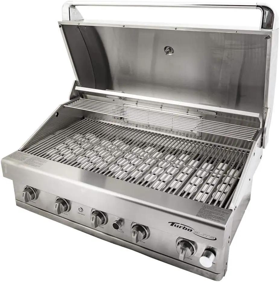 Turbo Elite 38-inch 4-Burner Built-In BBQ Gas Grill - Propane by GreenHaven Gardens
