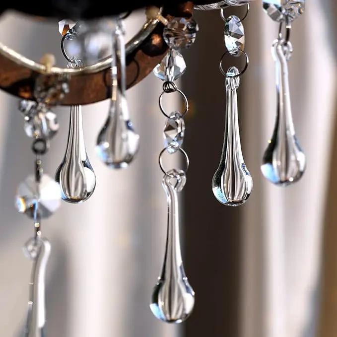 12pcs Raindrop Crystal Chandelier Prisms Parts, Hanging Crystals Beads for Chandeliers, Home Decoration by GreenHaven Gardens