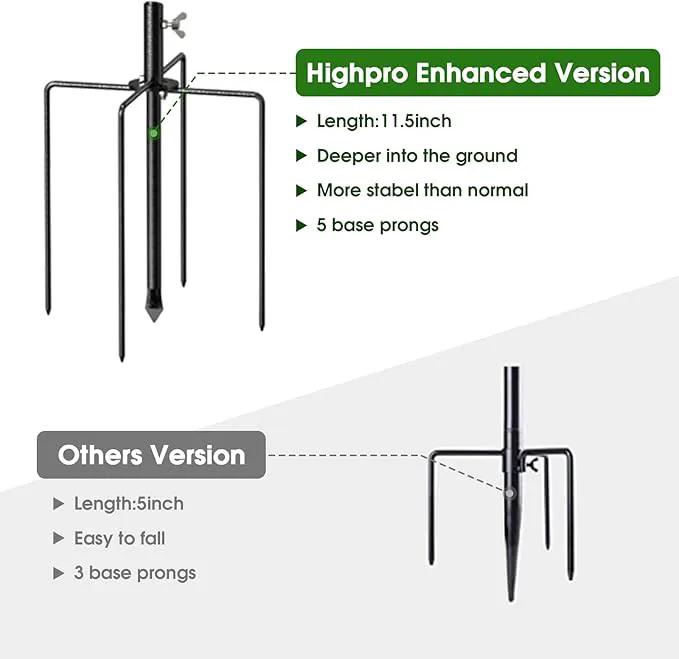Bird Feeder Pole Wild Bird Feeder Hanging Kit Planter, 83 Inch Bird Feeding Station Kit with 5 Prongs Base Hummingbird Feeder Stand Hook for Outside by GreenHaven Gardens