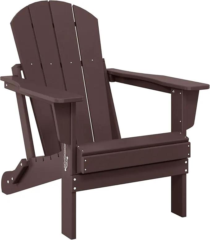 Westin Outdoors Laguna WO Home Outdoor Adirondack Folding Chair Lounger Seat Traditional Retro Home Furniture for Beach, Balcony, Backyard, Lawn, Patio, Pool, Deck, Garden (Dark Brown) by GreenHaven Gardens