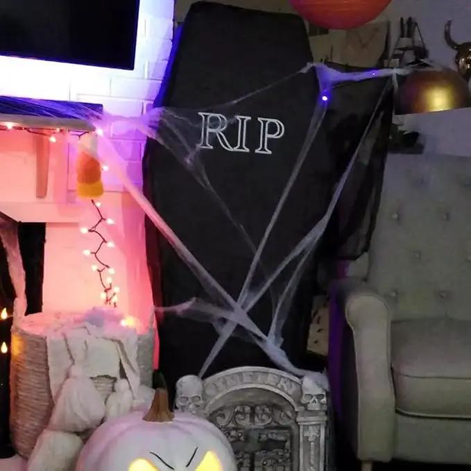 Halloween Pop Up Coffin with Lid, 60 inch Coffin Prop life size Collapsible, Scary Fake Coffin Prop Really Size for Graveyard, Halloween Cemetery decorations Outdoor, Lawn, Party, Haunted House by GreenHaven Gardens