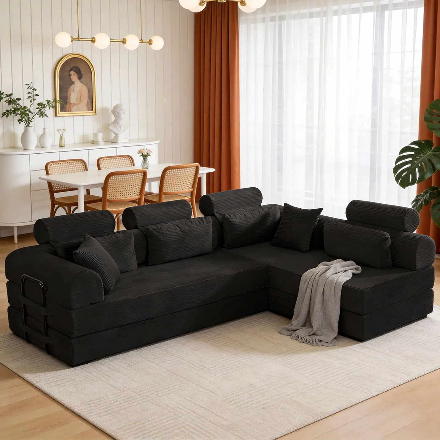Modern L-Shape Modular Sectional Sofa, Compressed Design by HouseOfZazla