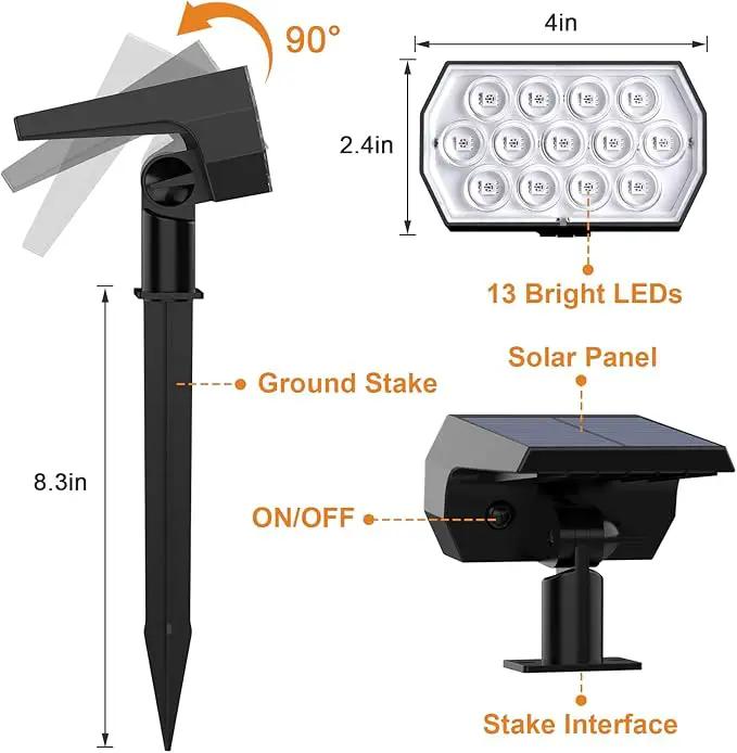 Solar Spot Lights Outdoor Color Changing, [7 Modes/10 Pack] Christmas IP65 Waterproof Landscape Spotlights, Dusk to Dawn Solar Powered Security Light for Patio Gate Walkway Pool Garden Yard Driveway by GreenHaven Gardens