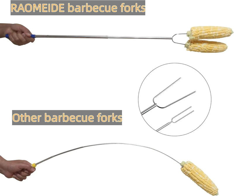 32" Heavy Duty Hot Dog Roasting Sticks for Campfire, Smores Sticks for Fire Pit Long, Marshmallows Skewers (2 Pack) by GreenHaven Gardens
