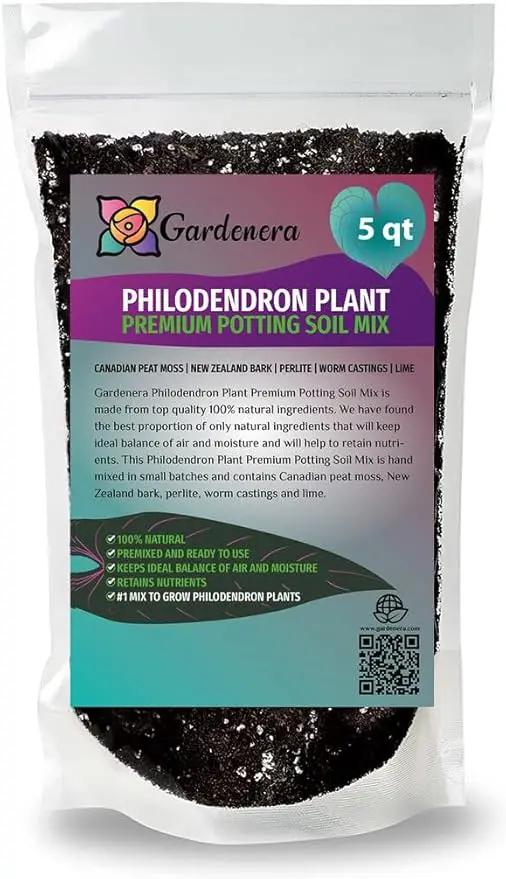 Premium Philodendron Potting Soil by Gardenera - Unlock The Full Potential of Your Plants - 5 QUARTS by GreenHaven Gardens