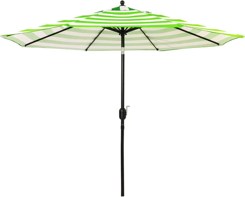Sunnyglade 9' Patio Umbrella Outdoor Table Umbrella with 8 Sturdy Ribs (Grass Green and White) by GreenHaven Gardens