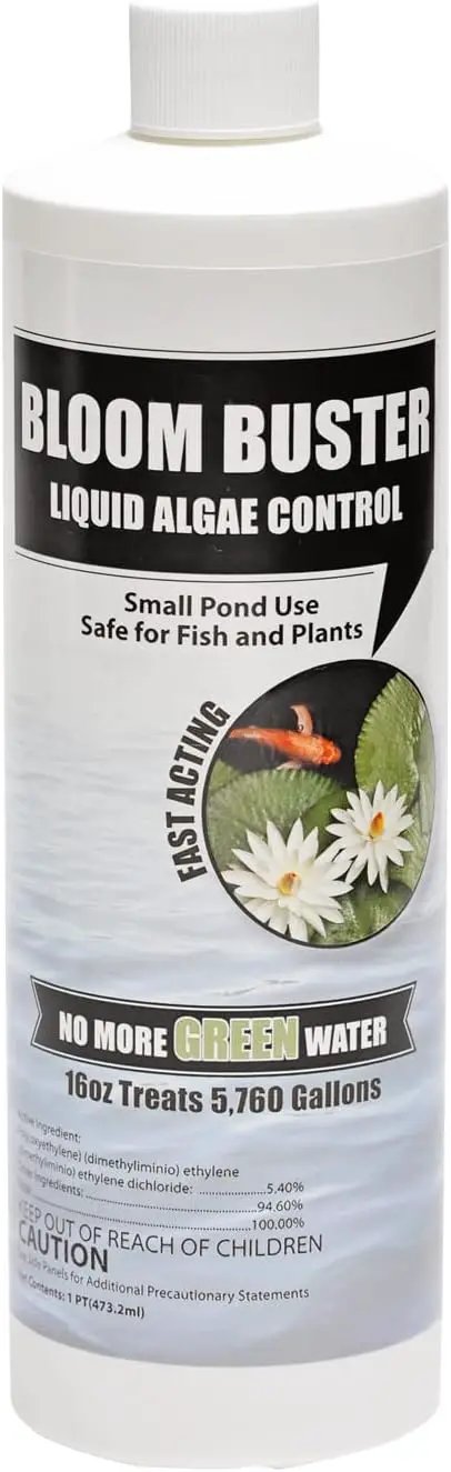 Bloom Buster Pond Algae Control - 16oz - Fast Acting Algaecide, Use in Fountains & Outdoor Ponds Containing Koi & Other Fish - EPA Registered by GreenHaven Gardens