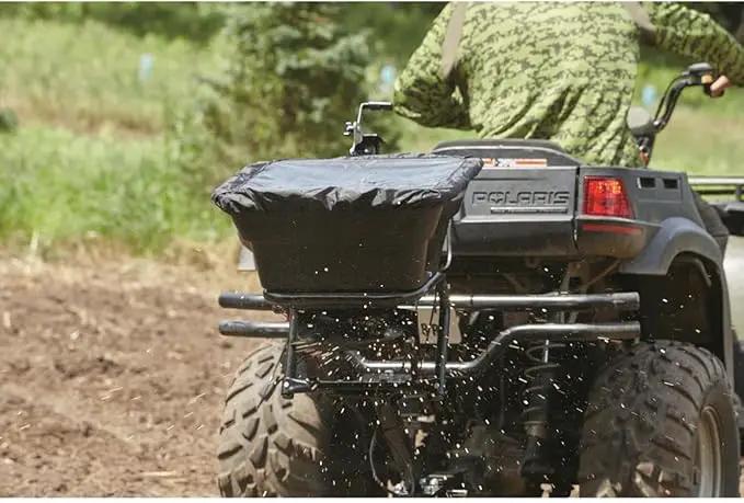 Guide Gear UTV/ATV Receiver Mount Broadcast Spreader Seeder, 80 Pound Capacity, Lawn and Garden Seed Spreaders, 12-Volt, with Rain Cover by GreenHaven Gardens