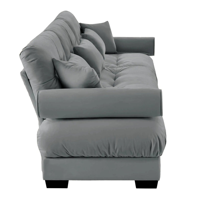 Modern Oversize Sofa With Cloud Like Comfort, Featuring Waist And Throw Pillows by Unique Piece Furniture