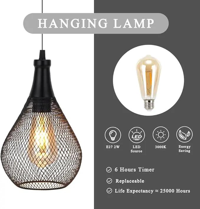 JHY DESIGN Hanging Lamp Battery Operated Cordless Hanging Light Great for Parties Patio Events for Indoors Outdoors(Teardrop Shape) by GreenHaven Gardens