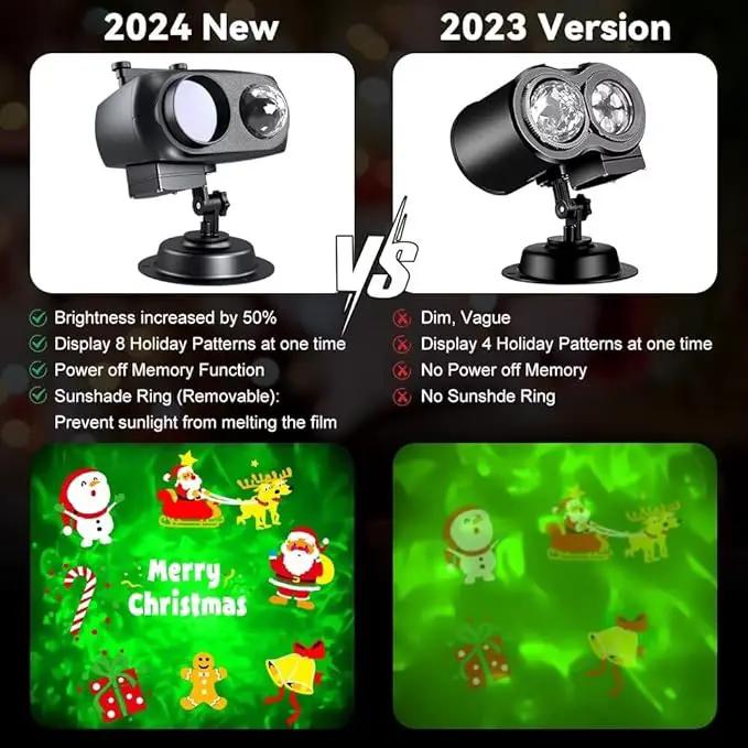 Decorative Lighting Projectors Outdoor, Chirstmas LED Projection Lamp with Remote Control & Timer Function for Xmas Holiday Party Garden Patio Decoration by GreenHaven Gardens