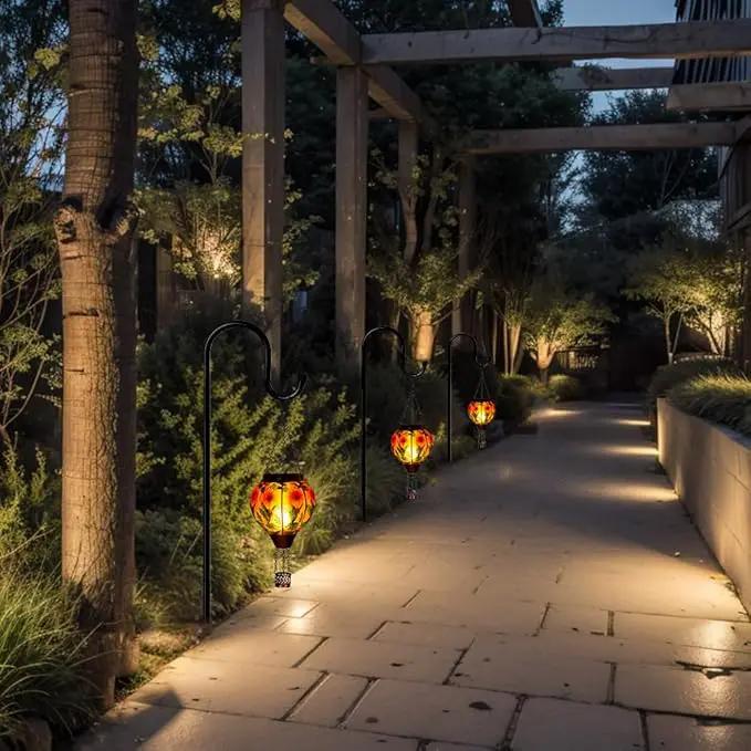 DREAMSOUL Hummingbird Hot Air Balloon Solar Lantern, Hanging Solar Lanterns Outdoor with Flickering Flame Light, Metal & Glass Solar Lanterns Outdoor Waterproof for Patio Yard Decor by GreenHaven Gardens