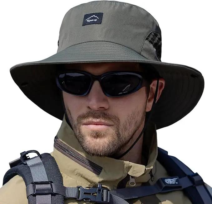 Fishing Hat, UPF50+ Wide Brim Sun Hat for Men Women, UV Protection Hiking Beach Bucket Hats Summer Safari Hat by GreenHaven Gardens
