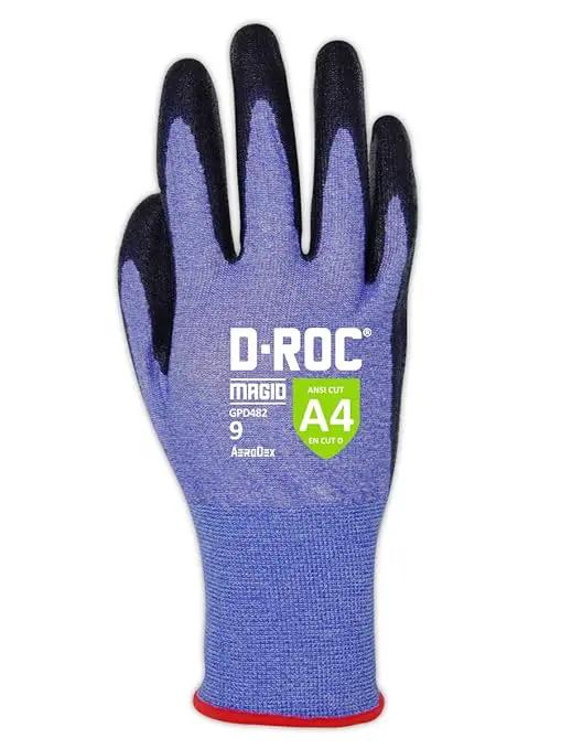 MAGID D-ROC ANSI A4 AeroDex Polyurethane Palm Coated Work Gloves, 12 Pairs, Size 7/Small, GPD482 by GreenHaven Gardens