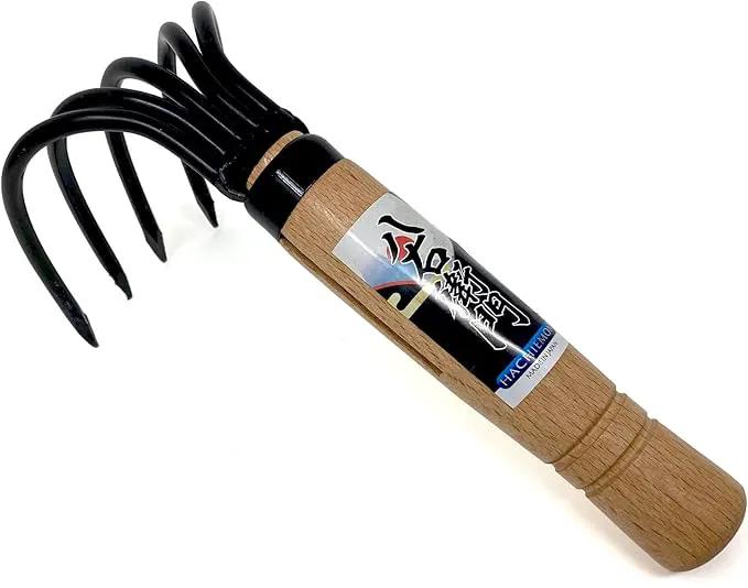HACHIEMON Japanese Ninja Claw Garden Rake or Cultivator for Gardening - Compact and Sturdy - Made in Japan by GreenHaven Gardens